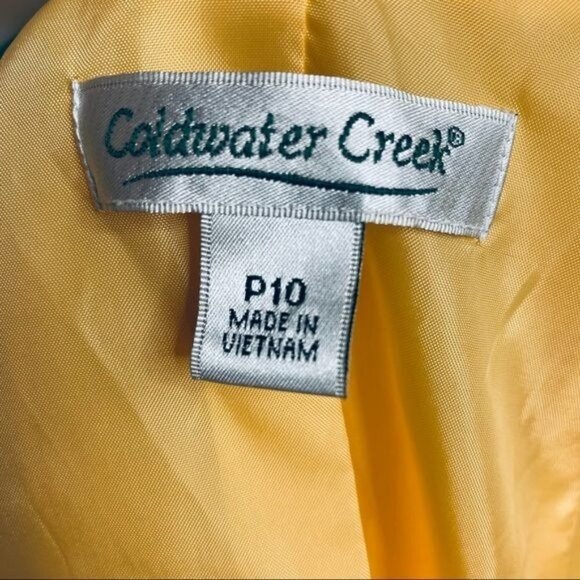 ColdWater Creek Yellow Blazer Large Button Down Coat Jacket Blazer Size 10 M - Picture 2 of 9